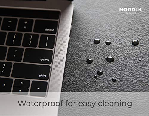 Image of Nordik Leather Desk Mat - Cork Pebble Black - Leather Desk Pad 35x17 in