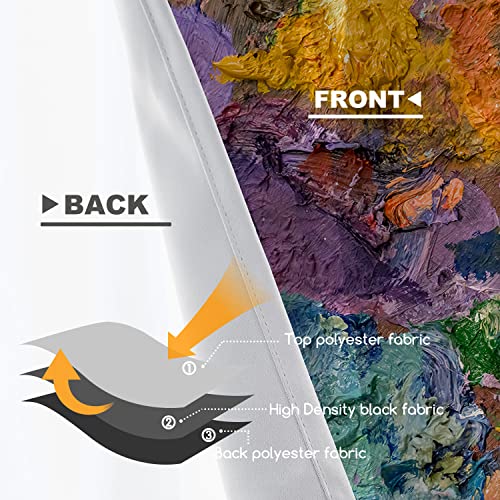 Shrahala Multicolor Abstract Kitchen Valances Half Window Curtain, Artist Multicolor Oil Abstract Art Kitchen Valance For Window Ink Printing Kitchen Valances Curtains For Kitchen Decor 52X16 Inch #TOP2