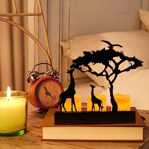 Valentine's Day Candle Holder, Black Romantic Metal Candle Tealight Holder Elephant And Giraffe Modern Candlestick Table Decoration Ornament For Women, Wife, Girlfriend, Her, Valentine's Day Gift #TOP5