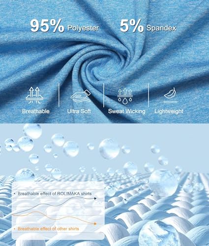 Rolimaka 7 Pack Workout Tops For Women Short Sleeve Quick Dry Gym Running Athletic Shirts Lightweight Crew Neck Yoga T-Shirts Seta M thumb #2