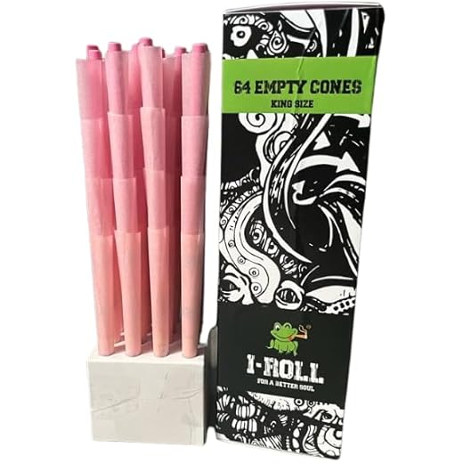 I ROLL Unbleached Pack of 64 Tower pack Pre Rolled Pink 109m