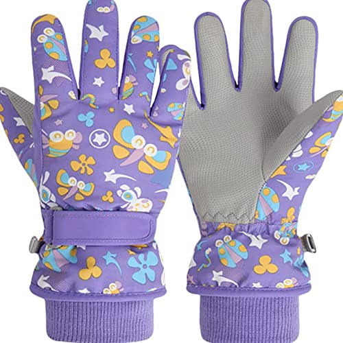 HXTSWGS Gants de ski pour enfants, coupe-vent thermiques, gants de dessin animé résistants au froid pour cyclisme, conduite, camping, randonnée, pêche