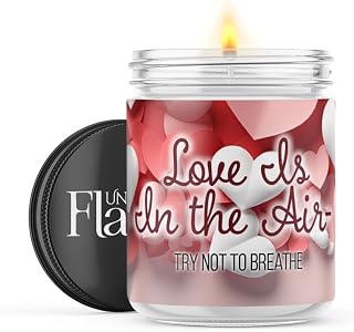 Scented Candles | Love Is In The Air, Try Not To Breathe | Sweet Orange & Chili Pepper Home Scented | Handmade, 120hr Burn Time, 100% Soy Wax | 16oz Flint Jar Candles