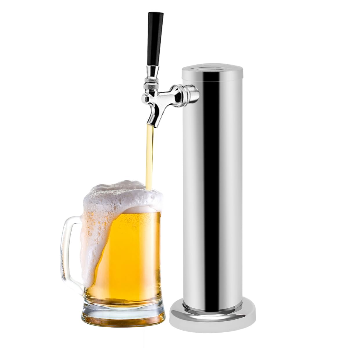 AYCDL Single Tap Draft Beer Tower Stainless Steel Beer Dispenser,for Home Bars and Other Beverages in Hotels Restaurants, with Beer Faucet Beverage Dispense