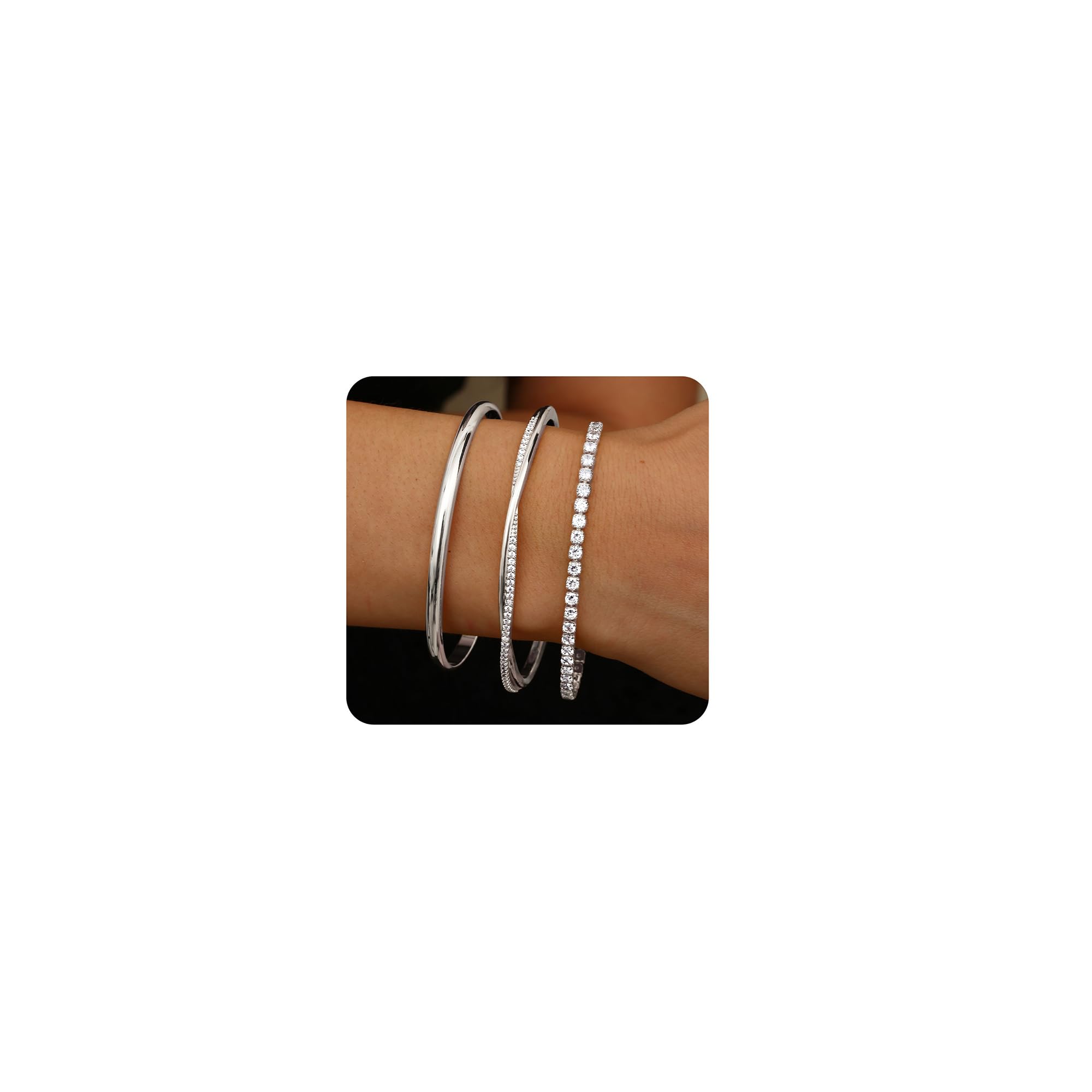 YADOCA 3 Pieces Bracelet Women Gold Bracelets Stainless Steel 14K Gold Plated Hypoallergenic Silver Bangles Jewelry for Women and Girls