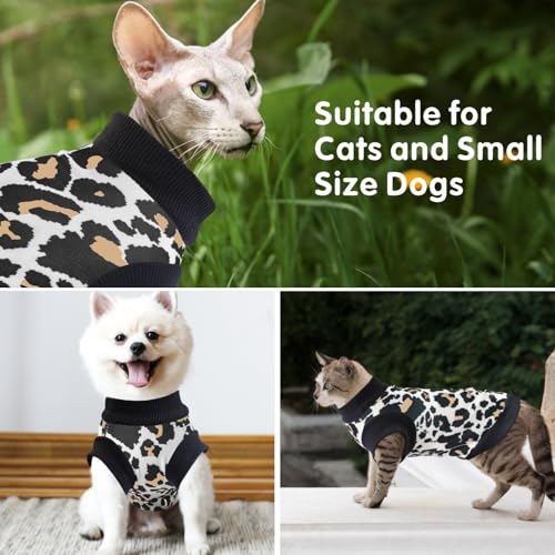 Ropa de gato sin pelo Sphynx pijama de leopardo blanco M 3