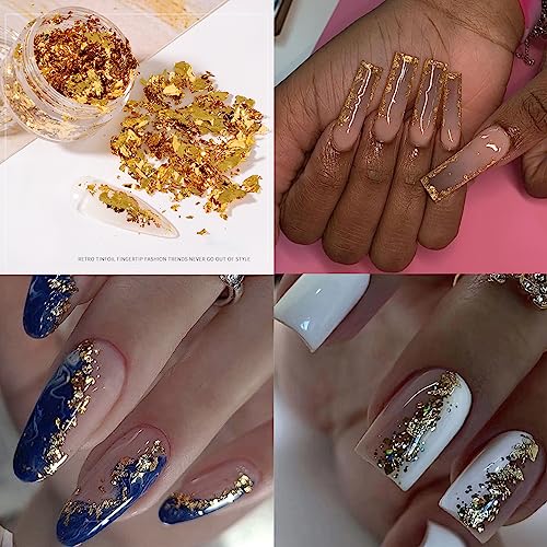 Votacos Nail Art Rhinestones Flatback Rhinestones Gold Nail Charms Multi Shapes Crystal Nail Art Supplies Mixed Nail Glitter Gold Foil Design Nail Gems Nail Accessories For Women Nail Decorations. #TOP2