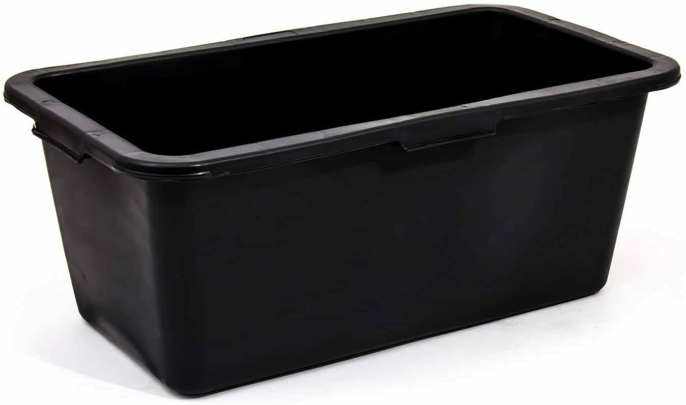 Prostko Ltd Black Strong Mixing Mortar Container - 60 Litres - Garden Storage Tub Plasterers Bucket