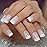 Coolnail Ombre Jelly White French Fake Nails Squoval Square UV False Press on Nails for Girl Full Cover Finger Wear Nail Art Tips