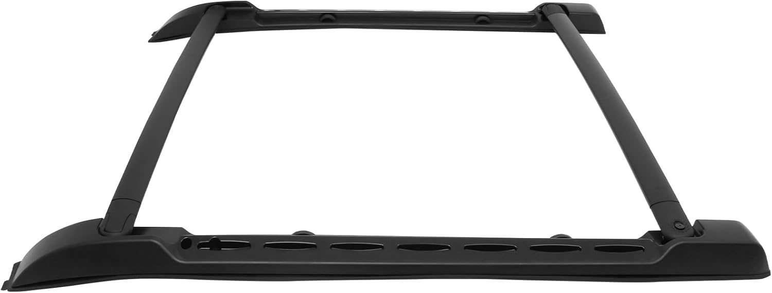 IKON MOTORSPORTS Roof Rack Cross Bars Compatible with 2024-2025 Toyota Tacoma Double Cab, Aluminium ABS Black Adjustable Cargo Rooftop Luggage Crossbars Carrier