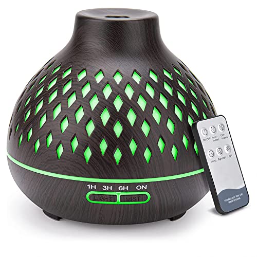 Splitsky 500Ml Diffusers For Essential Oils Large Room, Cool Mist Aromatherapy Air Scent Diffuser With Remote Control,10 Hours Of Quiet Operation, 7 Led Light Lolors, Timer, For Bedroom,Home #TOP6