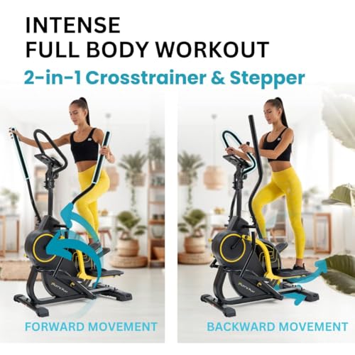 Image of LET'S PLAY 3 in 1 Elliptical Trainer, Vertical Climber and Cross Stepper for Home Gym Use - Full Body Cardio Workout Fitness Training Machine with 12 Kg Flywheel, 120Kg Weight Support