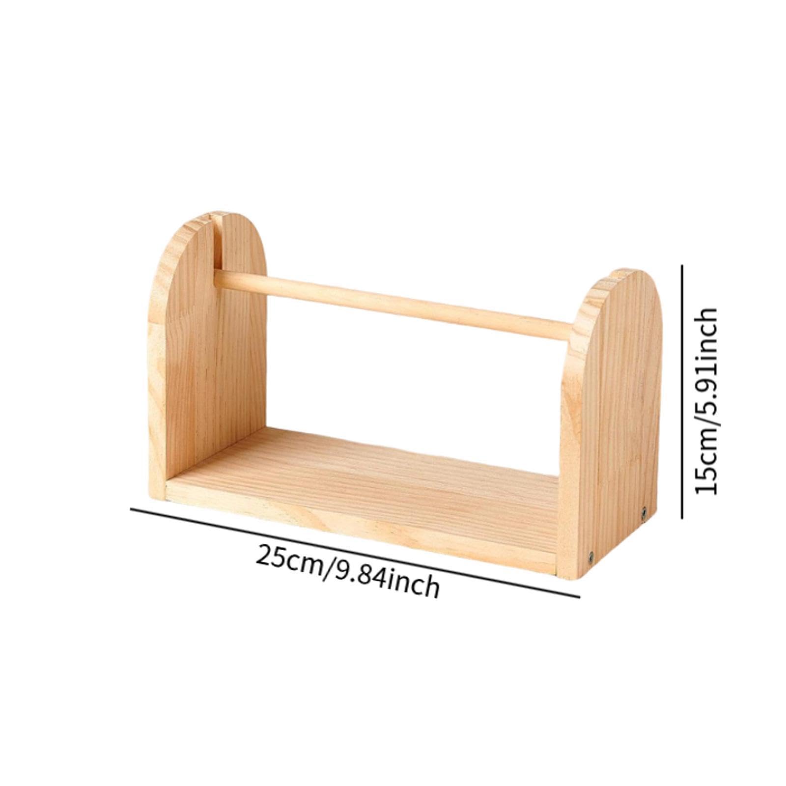 Porta gomitoli di filato per uncinetto in legno, porta gomitoli di filato, robusto organizer per accessori per uncinetto, singolo orizzontale girevole, S
