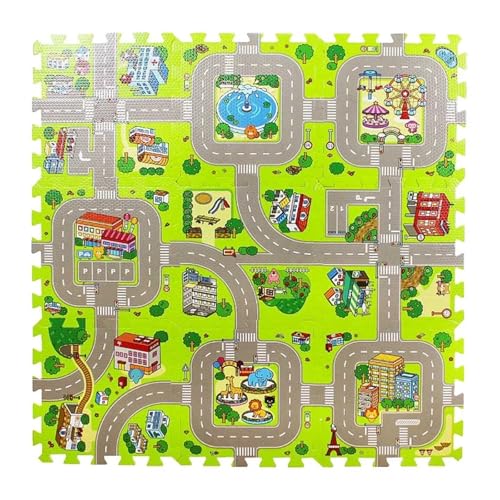 Esterilla Fitness Puzzle Alfombra de juego for niños, 9 unidades/juego, alfombra for niños, alfombra for niños, juguetes de suelo suave, suelo suave for tráfico en carretera, decoración del hogar, rom