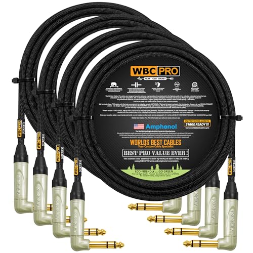 Câbles TRS Amphenol de qualité studio : le lot de 4 câbles WBC-PRO-Quad ultra-résistants