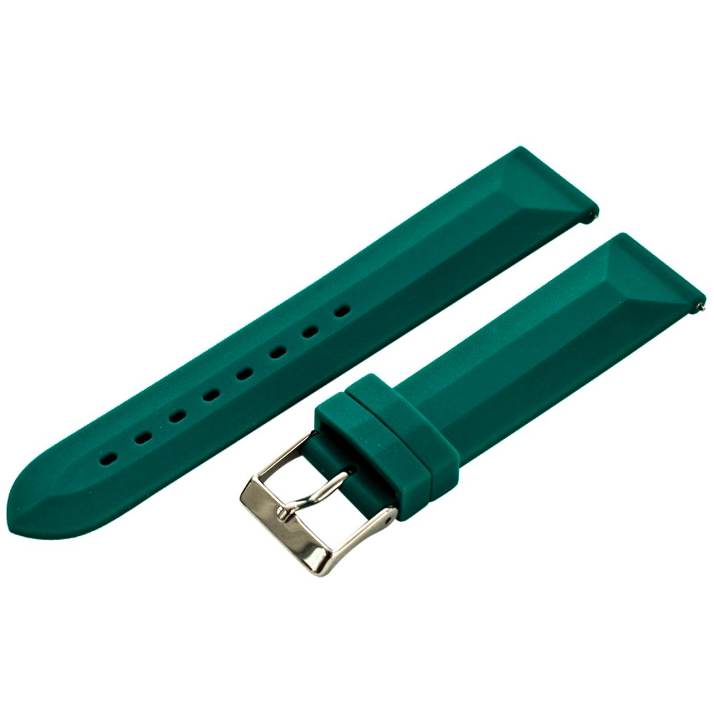 Clockwork Synergy - Divers Silicone Watch Band Straps - Hunter Green - 16mm for Men Women