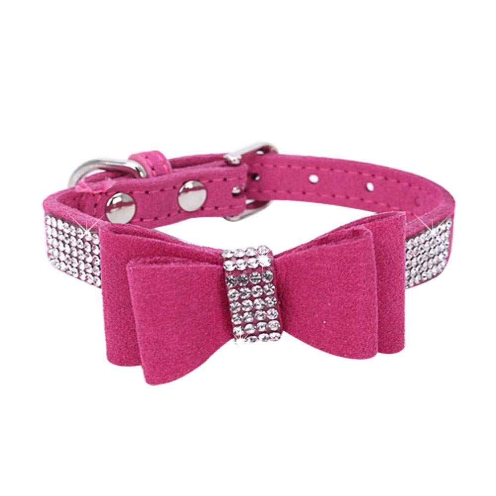 Collier pour chien avec nœud en cristal anti-irritation taille L