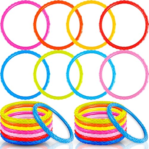 24 Pcs Pool Diving Toys Rings Swim Rings Colorful Swimming Pool Dive for Adults Summer Underwater Training Fun Pool Games, 8 Colors