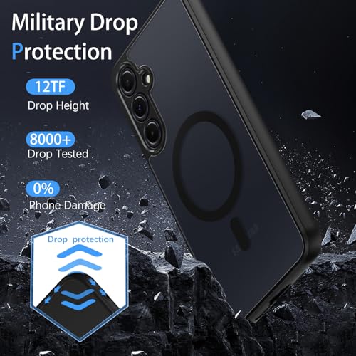 Image of BENTOBEN for Samsung Galaxy A55 5G Case, Compatible with Mag-Safe, Slim Anti-Scratch Shockproof Design, Camera Protection Bumper, Matte Hard Back Cover for Galaxy A55 5G (2024), PC & TPU, Black