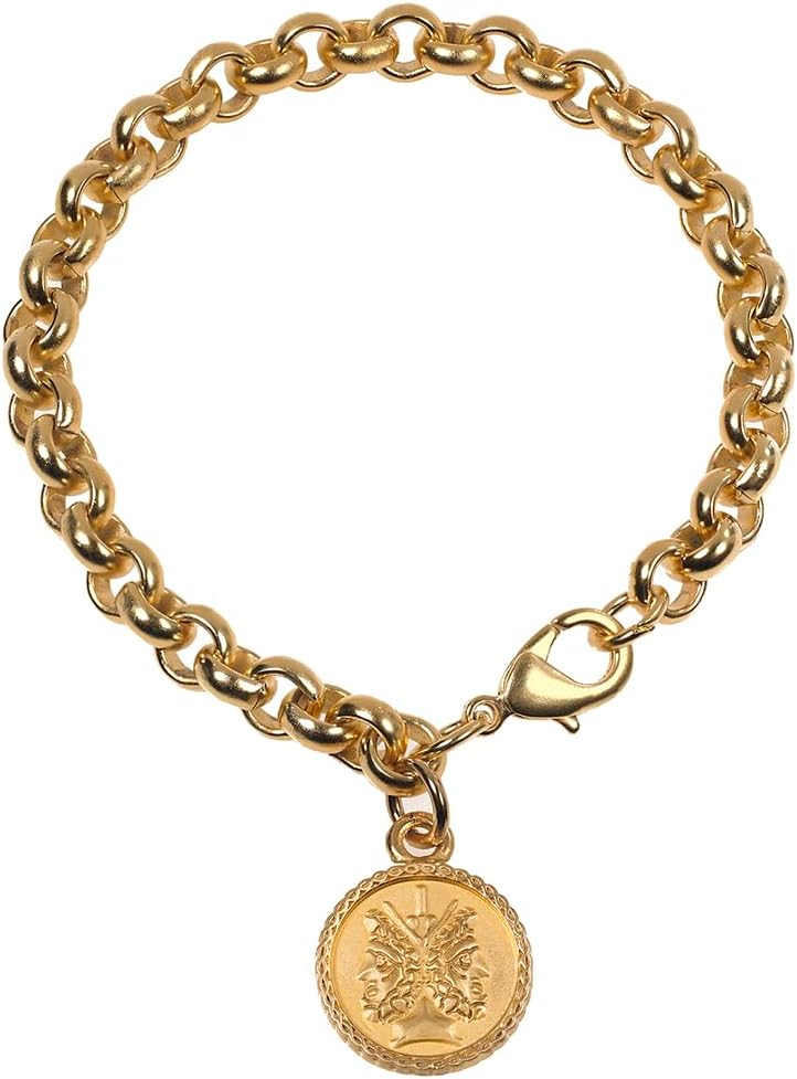 Manufactured in the USA - Janus 2-Sided Charm Bracelet, inspired by the Tourist bracelet. Part of ILANET Museum Collection