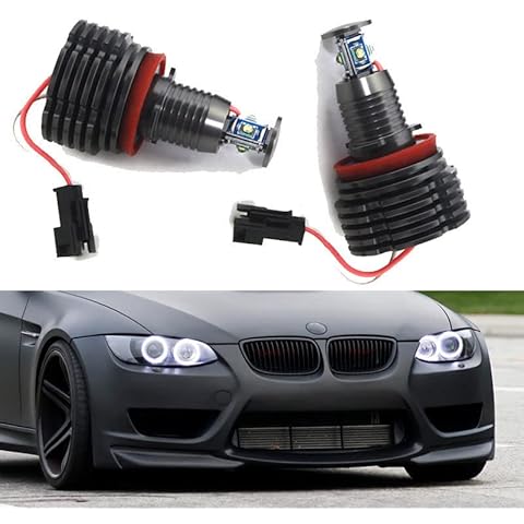 Ricoy For E60 E61 E90 E92 E70 E71 E82 E89 1 3 5 Series X5 X 6 Z4 4-Side LED Light 40W H8 Angel Eyes Halo Ring Bulbs Error Free Cover