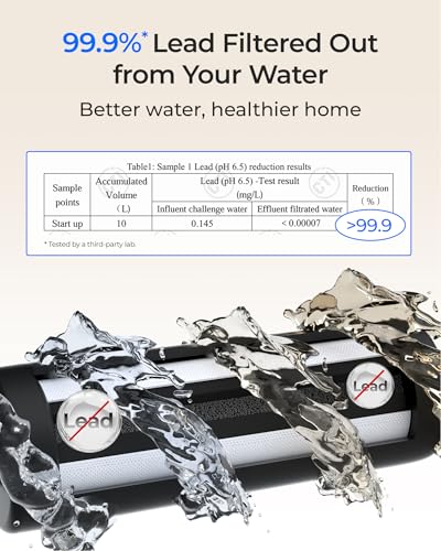 Image of Waterdrop DLG-L Under Sink Water Filter, Reduces Chlorine Lead Chloramine Bad Taste, 2 Stage Under Sink Water Filtration System with Separate Faucet, Life Indicator, Innovative Dual Filtered Flows