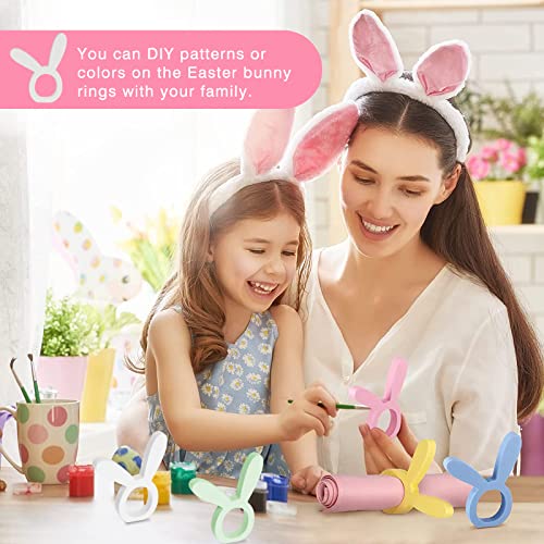 Easter Bunny Ears Napkin Rings Set Of 10, Wooden Rabbit Ears Napkin Holders For Easter Party Banquet Dinner Anniversary Spring Weddings Table Settings Decor #TOP1