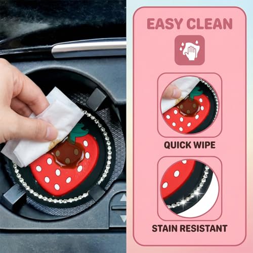 Portavasos para Auto con Cristal Rhinestone 4PCS 2.75in miniatura 5
