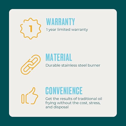 Miniatura 5 de Char-Broil The Big Easy Freidora de Pavo sin Aceite  Freidora de Aire para Exteriores  Cocina de Propano, Negro - 24102165