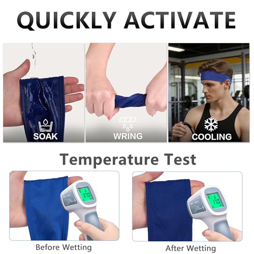 Image of Cooling Headbands for Men 4 Pack, Moisture Wicking Sweat Bands for Gym