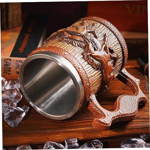 Jarra de cerveza original de barril un regalo vintage resistente IMIKEYA 3