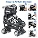 Kids Roller Skates for Boys and Girls, Women and Men, 4 Size Adjustable Adult Kids Roller Skates Outdoor Indoor, Patines para Niñas Niños with Light up Wheels Large Size