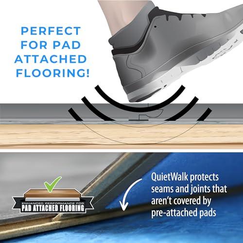Image of QuietWalk Underlayment 360 sq ft - 3 mm Thick - for Laminate & Hardwood Floors - Approved for Pre-Attached Pad - Recycled Fiber - Floating Install - Sound & Moisture Barrier - Made in USA