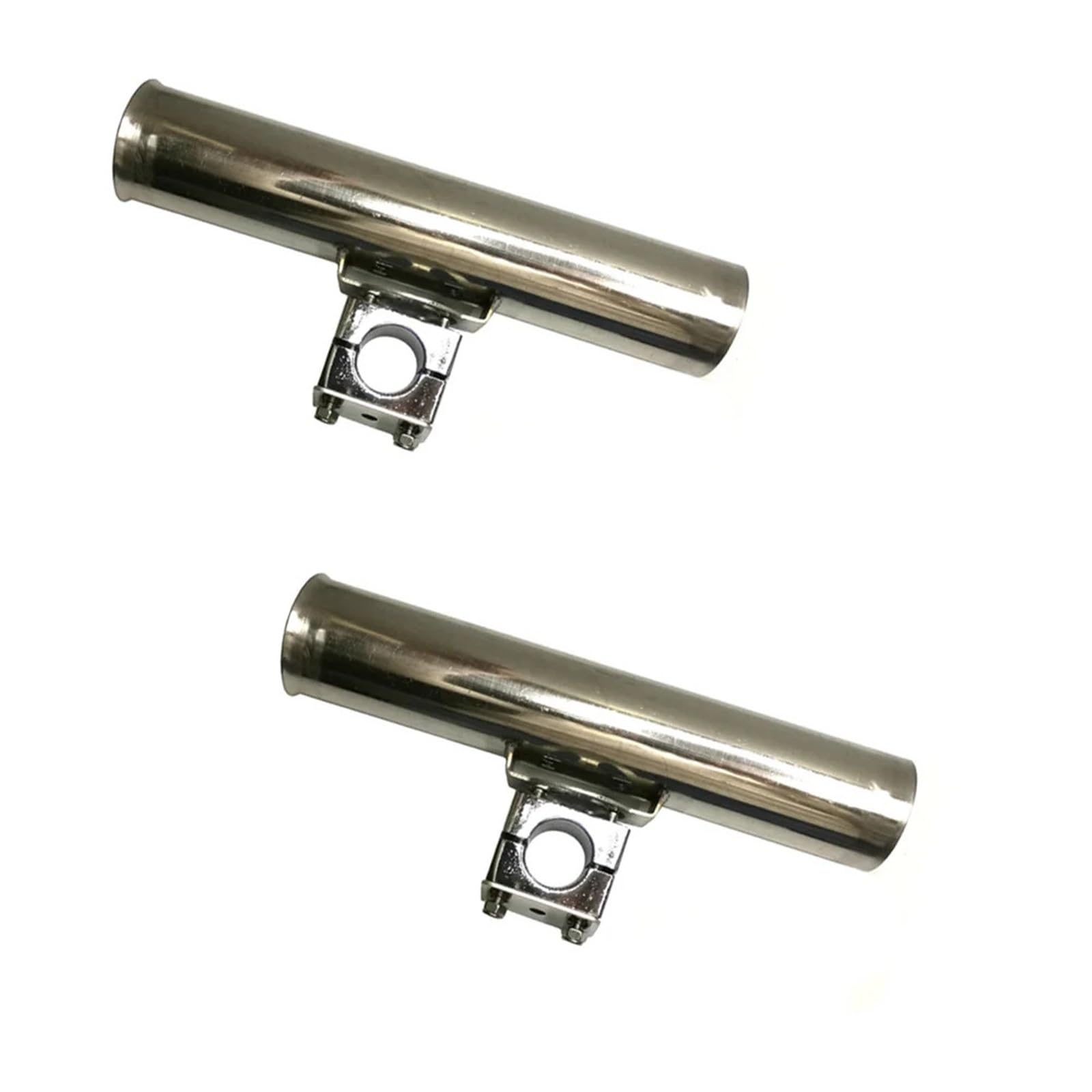 SUBLXPoten Stainless Steel Fishing Rod Holder Marine Boat Stainless Steel Fishing Rod Holder Tube Clamp(2PC)