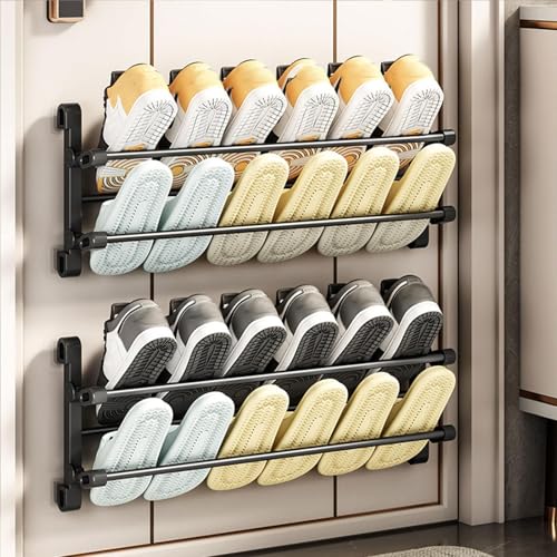 Bnf® Foldable Wall Mounted Shoe Rack Shoe Holder Shelf for Entryw...