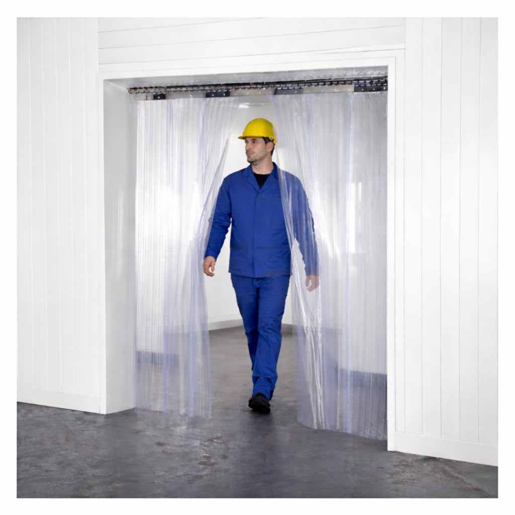 SCD PVC RIBBED Strip Curtain 2m x 2m Kit for Warehouse, Industrial Doors
