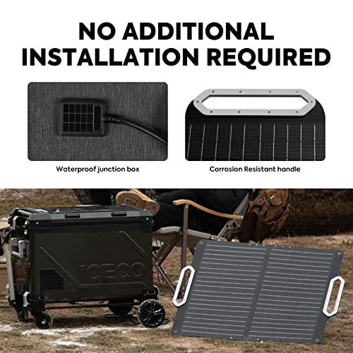 Image of ICECO SP80 Portable Solar Panels 80W, High-Efficiency Monocrystalline Solar Panel, Foldable Solar Charger with Adjustable Kickstand, Waterproof IP67 for Outdoor, Camping, RV and Emergency Backup