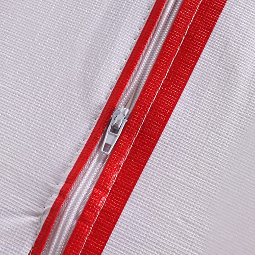 Lushvida 100% Pvc Outdoor Tablecloth With Umbrella Hole, Waterproof & Stain Resistant Vinyl Table Cloth For Spring Summer Patio Garden Tabletop Decor, Red/White Stripe, Rectangular 60X102 Inch #TOP4