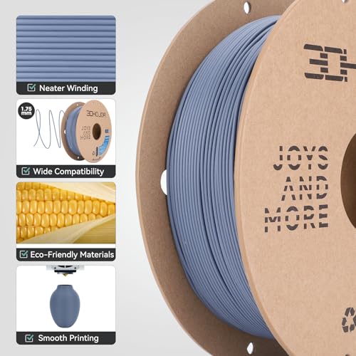 Image of 3DHoJor Matte PLA Filament 1.75mm, 1kg, Grey, 1.75mm Diameter, 2.2lbs Display Weight