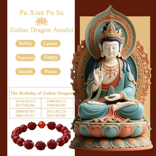 Feng Shui Triple Protection Bracelet for Women,Lucky Chinese Red Cinnabar Zodiac Prayer Bead Bracelet to Attract Wealth or Money,Mother's Day Birthday Christmas Good Luck Jewelry Gigt for Women to Bring Luck Prosperity4