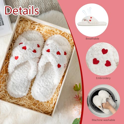 Image of GOEWY Fuzzy Open Toe Slippers for Women Cozy Memory Foam House Shoes Indoor