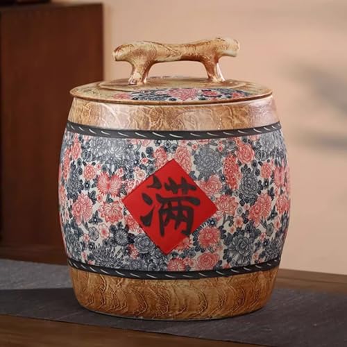 Seau de stockage hermétique en porcelaine d'art chinoise