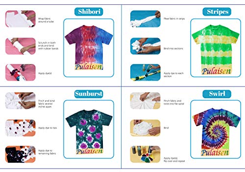 Tie Dye Kit, Tie Dye kit for Kids, 18 Bottles 36 Packets Dye, One-Step Fabric Dye Art Party Set, DIY Gift, Textile, T-Shirt, Canvas for Adults, Women, Men, Artist, Kids(18 Colors) - Thumbnail 6