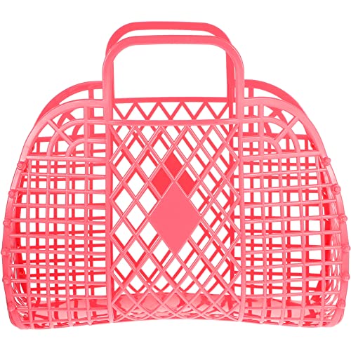 HANABASS Contenedor de Almacenamiento Plegable con Huecos Cesta de Almacenamiento de Plástico Flexible Portátil con Asas Cesta de Plástico Simple para La Compra Cesta de Regalo Cover