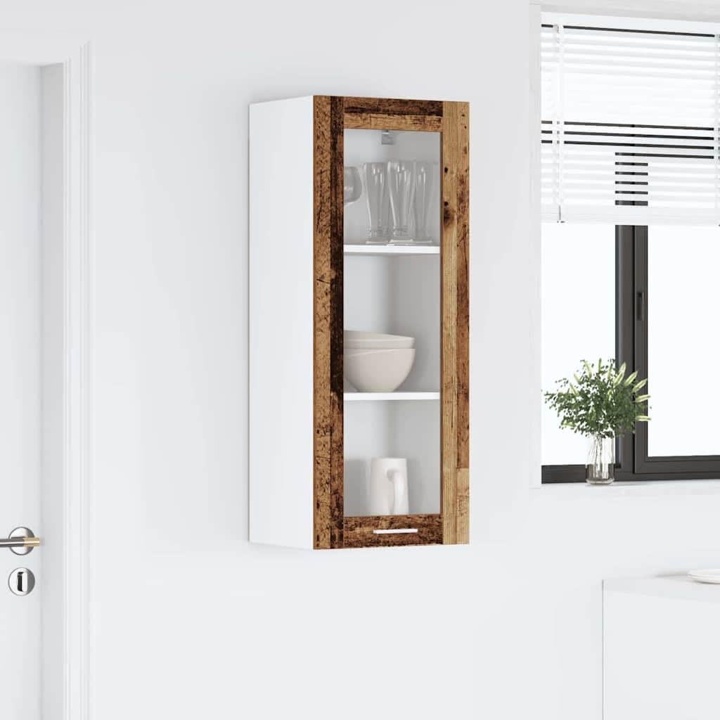 Hängeschrank Küche Altholz-Optik 40 x 31 x 100 cm Wandoberschrank mit Tür aus Holzwerkstoff Robuster Küchenhänger Modernes Design für Stauraum und Küchenorganisation
