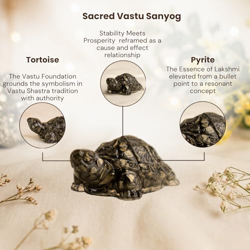 Image of Pyrite Tortoise Kachhua 2.7 Inch | Certified Original Crystal Turtle for Money, Good Luck & Wealth | Vastu Shastra Feng Shui Decor | Housewarming Gift Home Office (Pyrite Tortoise & Owl Combo)