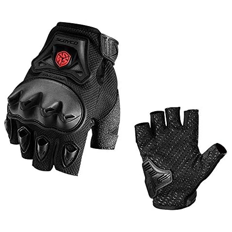 Scoyco Anti-Slip Motorcycle Gloves Half Finger Motorbike Gloves Breathable Hard Knuckle Motocross Racing Gloves for Men BMX ATV MTB Riding Cycling Cover