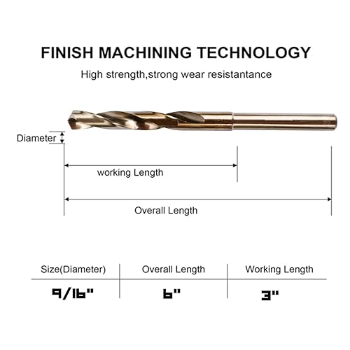 Miniatura 2 de Owl Tools Brocas de cobalto 916  1 paquete  6 pulgadas de longitud  Brocas de cobalto M35 con estuche de almacenamiento  Brocas perfectas para