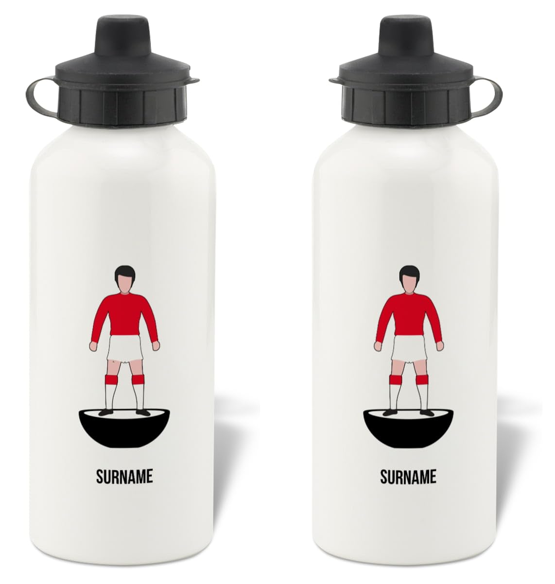 Personalised Nottingham Forest FC Player Figure Aluminium Sports Water Bottle - White Bottle
