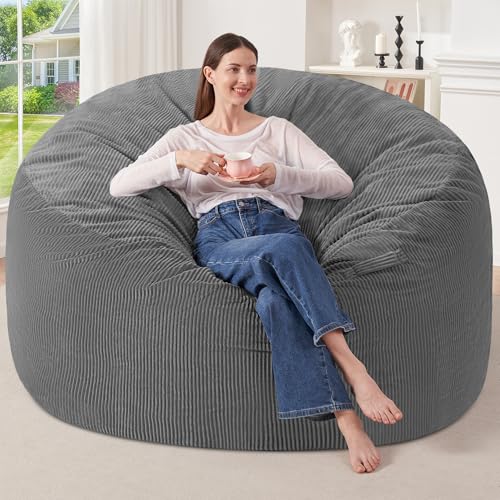 HABUTWAY 6FT Bean Bag Chair Giant Bean Bag Chairs for Adults Big Bean Bags with Memory Foam Filled Large Beanbag Chairs with Soft Corduroy Cover